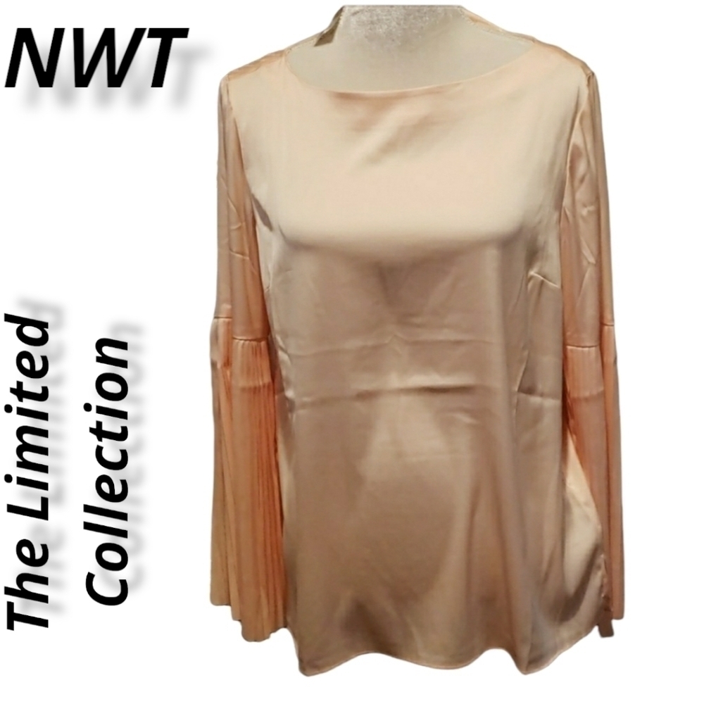 The Limited Collection Silky Bell Pleated Sleeve Top M. NWT
